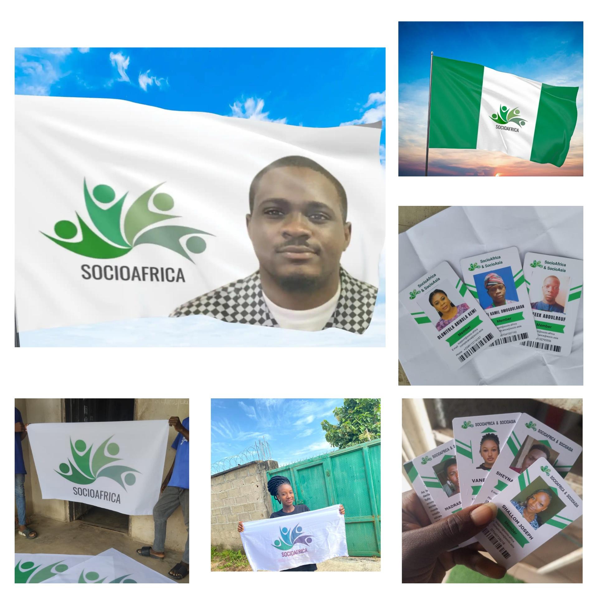 SOCIO TECHNOLOGIES LIMITED, SOCIOAFRICA & SOCIOASIA READY TO ACCELERATE SOCIO-ECONOMIC DEVELOPMENT IN NIGERIA AS SOCIOAFRICA ID CARDS x FLAGS ARE DISTRIBUTED ACROSS THE COUNTRY